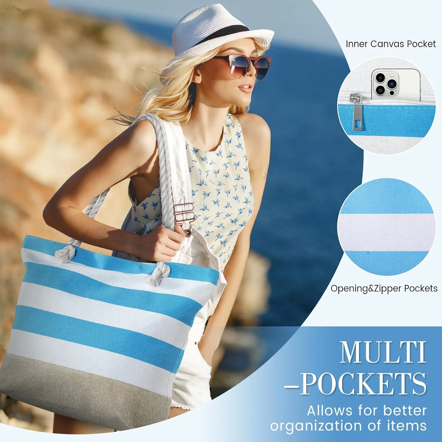 Tavaleu Straw Beach Bags for Women, Tote Handbag Shoulder Bag for Women, Beach Straw Purse Buckets Summer Fashion Hobo Bags