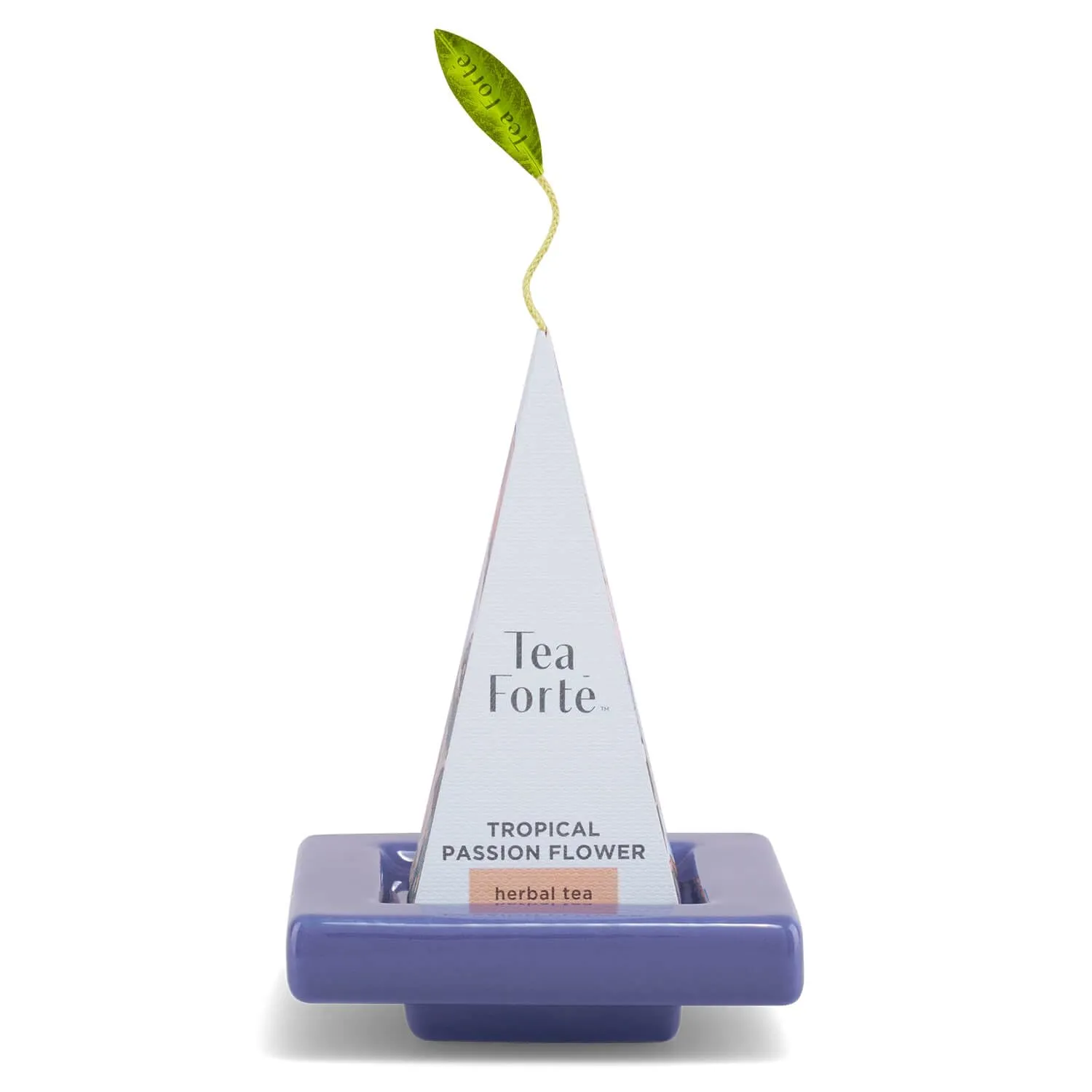 Tea Forte Demoiselle 3-Piece Premium Mother's Day Tea Gift Set with Indigo Cafe Cup and Lid, Tea Tray and 10 Count Mini Presentation Box, 2 of Each Blend Handcrafted Pyramid Infuser Tea Bags