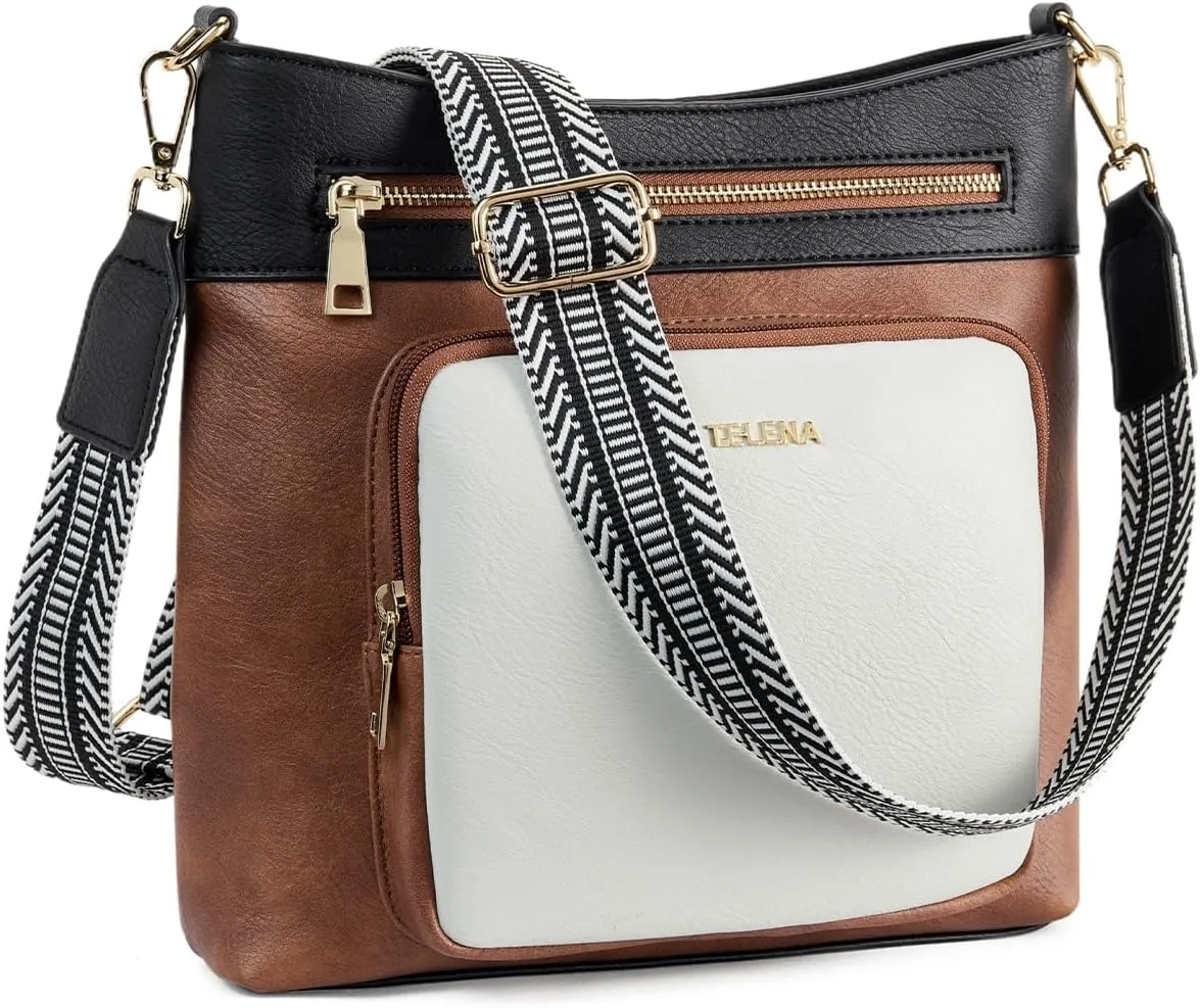 Telena Hobo Bags for Women Leather Purses Crossbody Bag Multi Pockets Large Shoulder Bags with Adjustable Strap