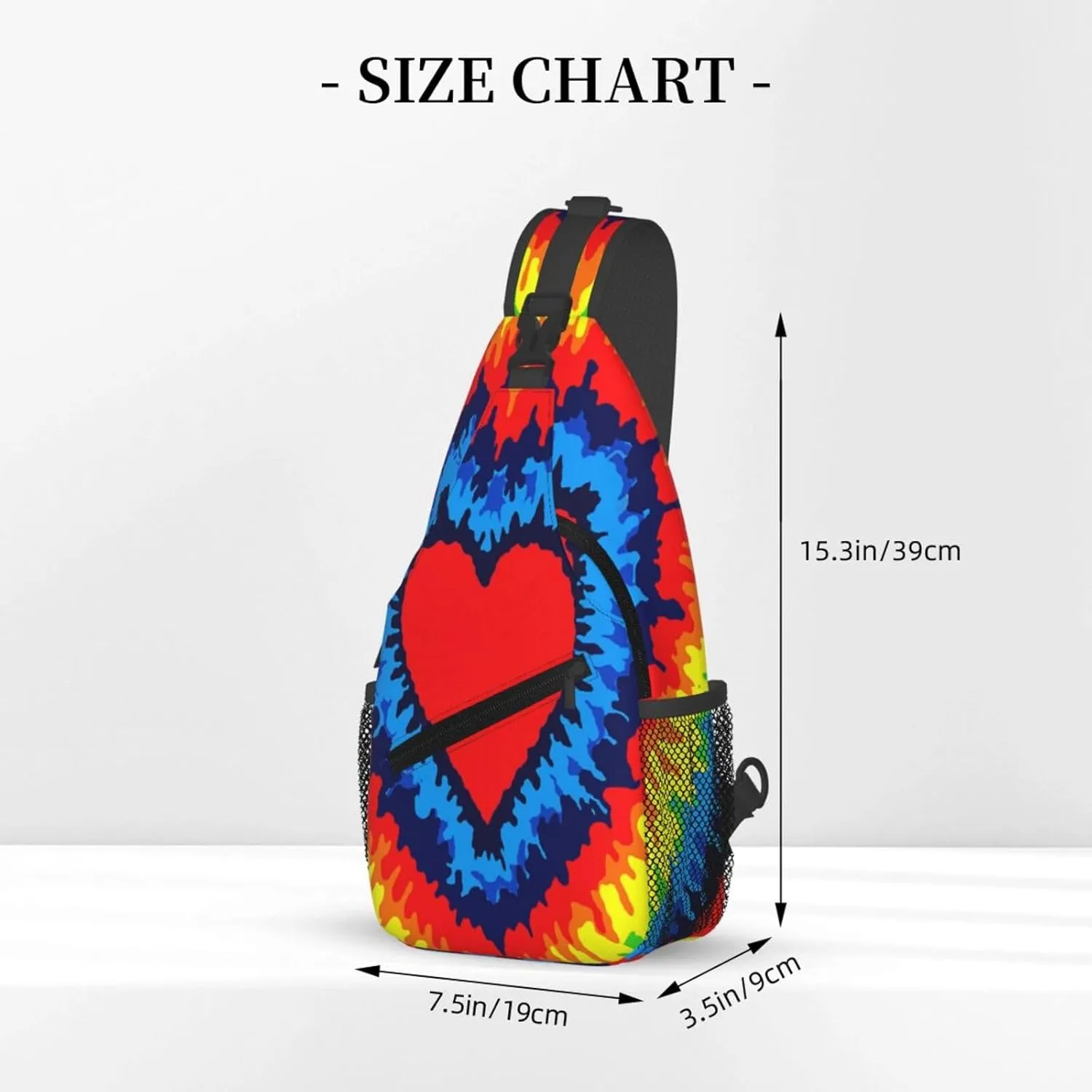 Tie Dye Swirl Rainbow Chest Bags Crossbody Sling Bag Shoulder Bag Travel Hiking Daypack For Men Women