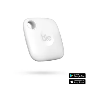 Tile Mate Bluetooth Tracker For Keys - White, 1 Pack (2022)