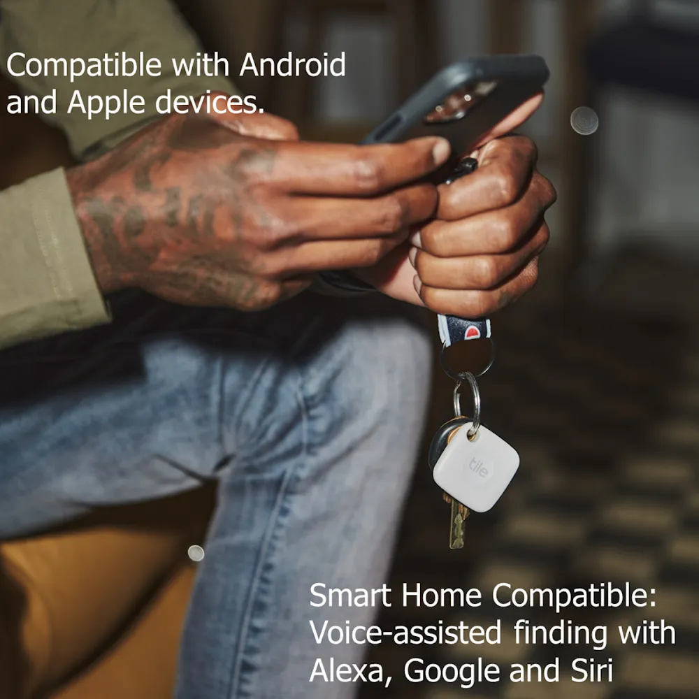 Tile Mate Bluetooth Tracker For Keys - White, 1 Pack (2022)