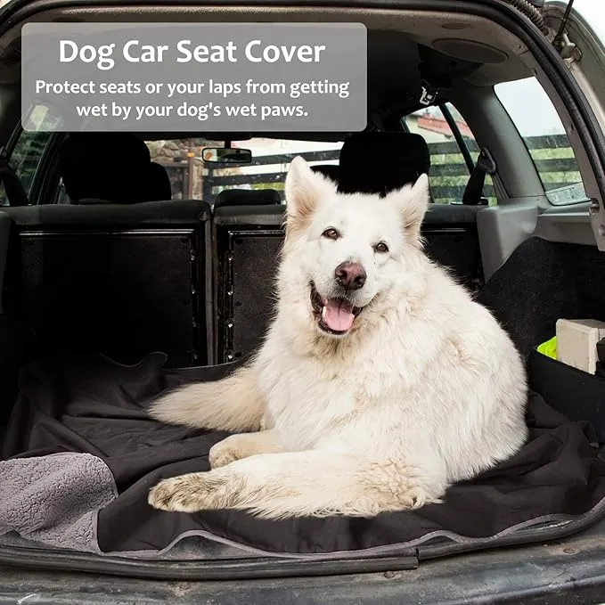 Tirrinia Outdoors Waterproof Throw Blanket, Sherpa Fleece Stadium Windproof Mat for Camping, Picnic, Traveling, Boat, Football - Machine Washable, Black