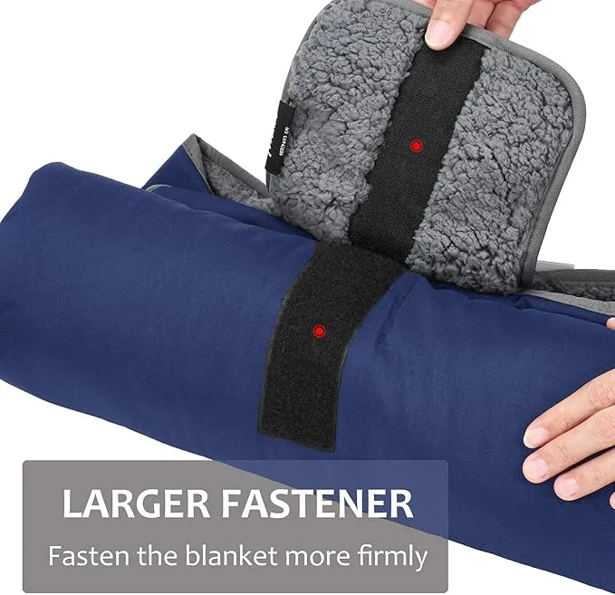 Tirrinia Outdoors Waterproof Throw Blanket, Sherpa Fleece Stadium Windproof Mat for Camping, Picnic, Traveling, Boat, Football - Machine Washable, Navy