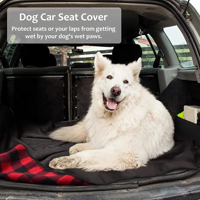 Tirrinia Outdoors Waterproof Throw Blanket, Sherpa Fleece Stadium Windproof Mat for Camping, Picnic, Traveling, Boat, Football - Machine Washable, Red-Black Plaid