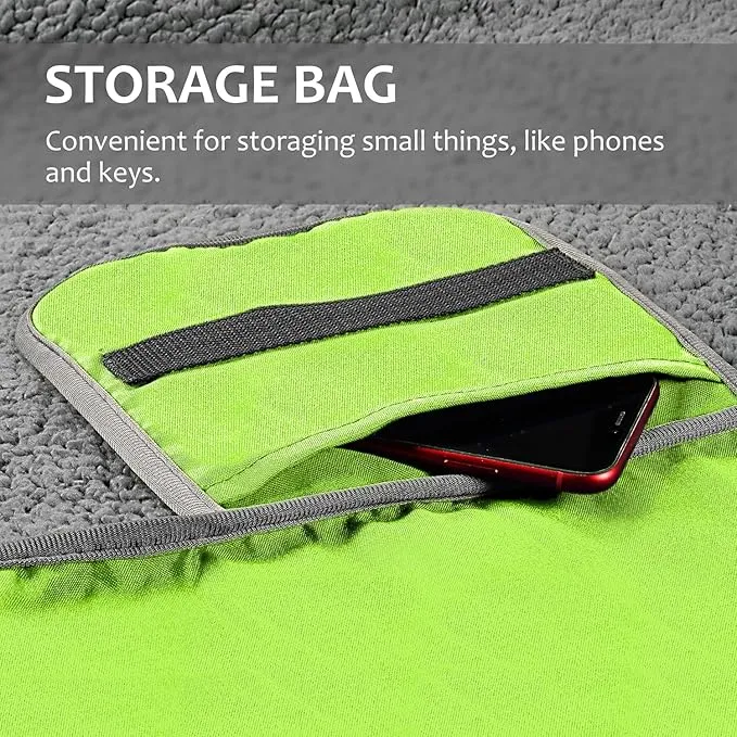 Tirrinia Outdoors Waterproof Throw Blanket, Sherpa Fleece Stadium Windproof Mat for Camping, Picnic, Traveling, Boat, Football - Machine Washable, Yellow Grey