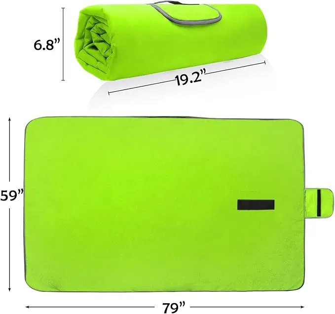 Tirrinia Outdoors Waterproof Throw Blanket, Sherpa Fleece Stadium Windproof Mat for Camping, Picnic, Traveling, Boat, Football - Machine Washable, Yellow Grey