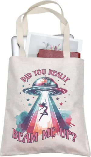 TOBGBE Singer Album Lyrics Inspired Canvas Bag Music Lover Shopping Bag For Women Album Idea Gift for Singer Stuff (Beam Me)