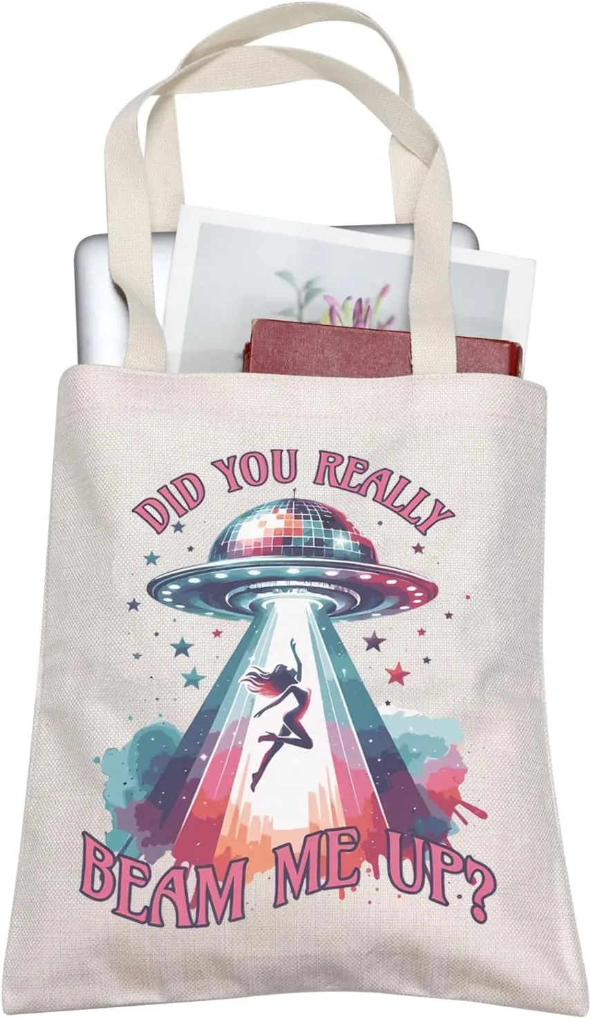 TOBGBE Singer Album Lyrics Inspired Canvas Bag Music Lover Shopping Bag For Women Album Idea Gift for Singer Stuff (Beam Me)
