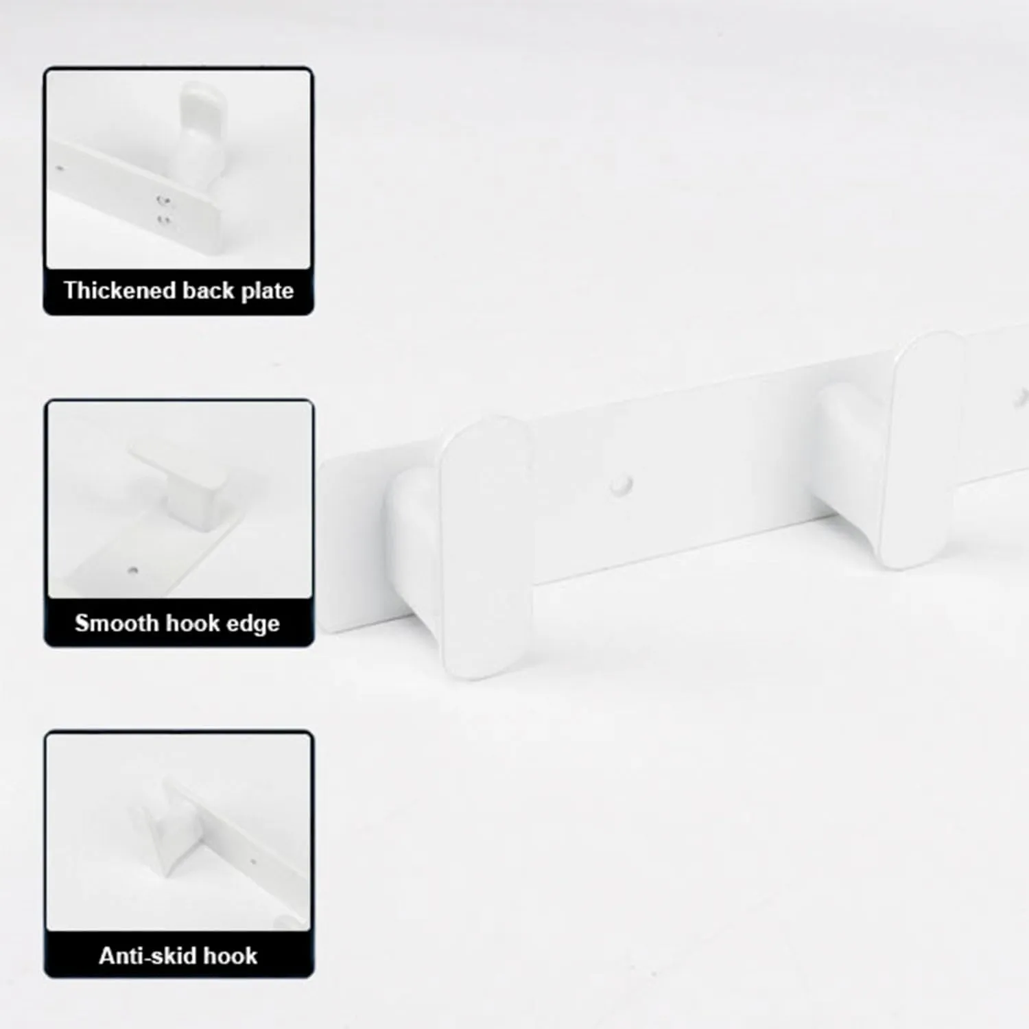 TocTen Coat Rack Wall Mounted - Heavy Duty Wall Hooks 304 Stainless Steel Coat Hook Rail with 5 Hanging Hooks, Towel Hook Rack for Coat/Hat/Towel/Purse/Key/Entryway/Bathroom (White, 5 Hook)