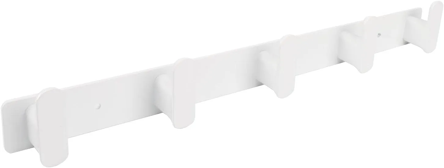 TocTen Coat Rack Wall Mounted - Heavy Duty Wall Hooks 304 Stainless Steel Coat Hook Rail with 5 Hanging Hooks, Towel Hook Rack for Coat/Hat/Towel/Purse/Key/Entryway/Bathroom (White, 5 Hook)