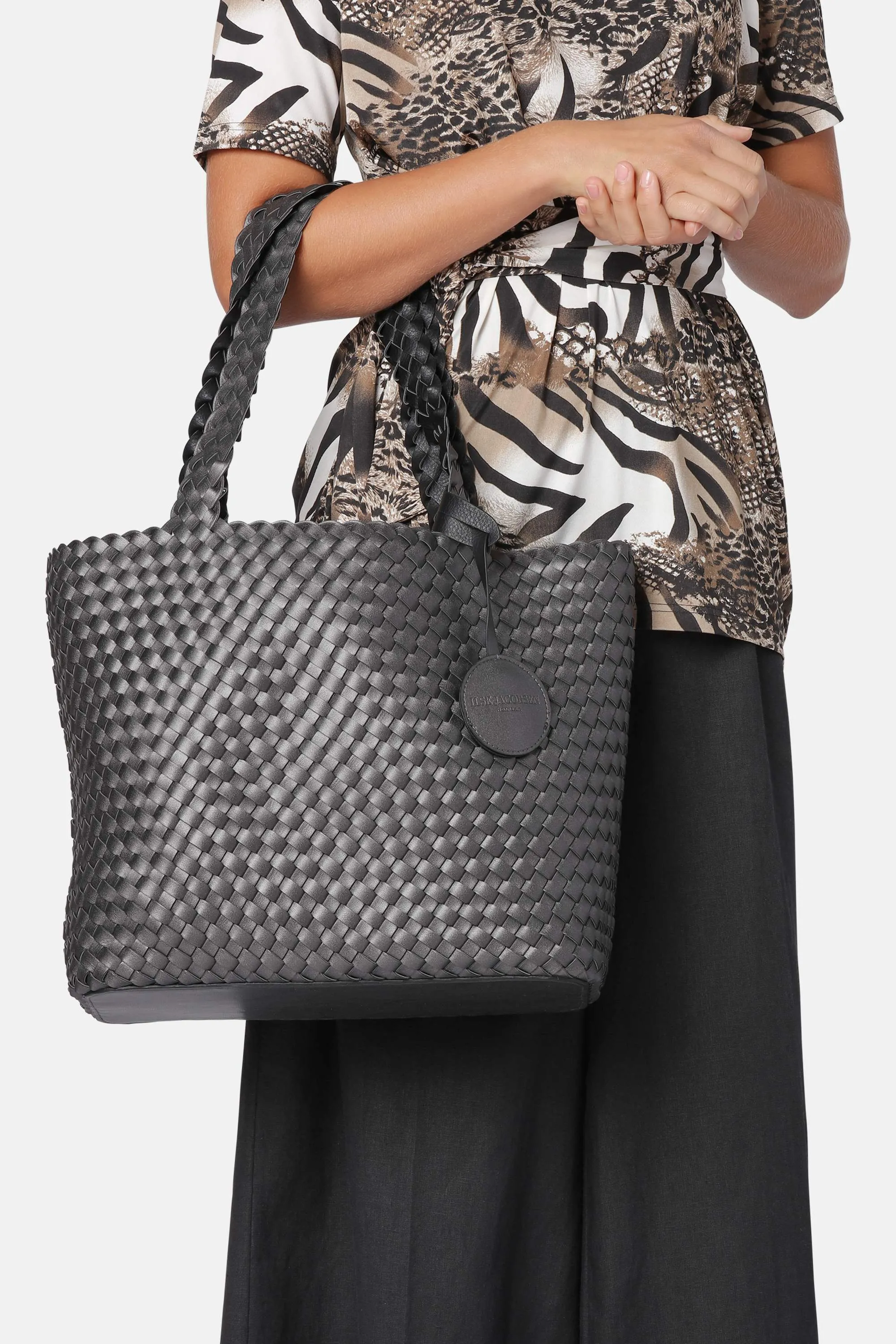 Tote Bag Flätad - Black Gun metal