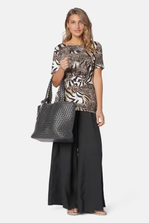 Tote Bag Flätad - Black Gun metal