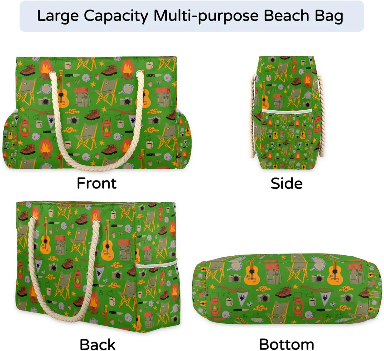 Tote Beach Bag for Women with Zipper Modern Large Waterproof Sandproof Swim Pool Bag