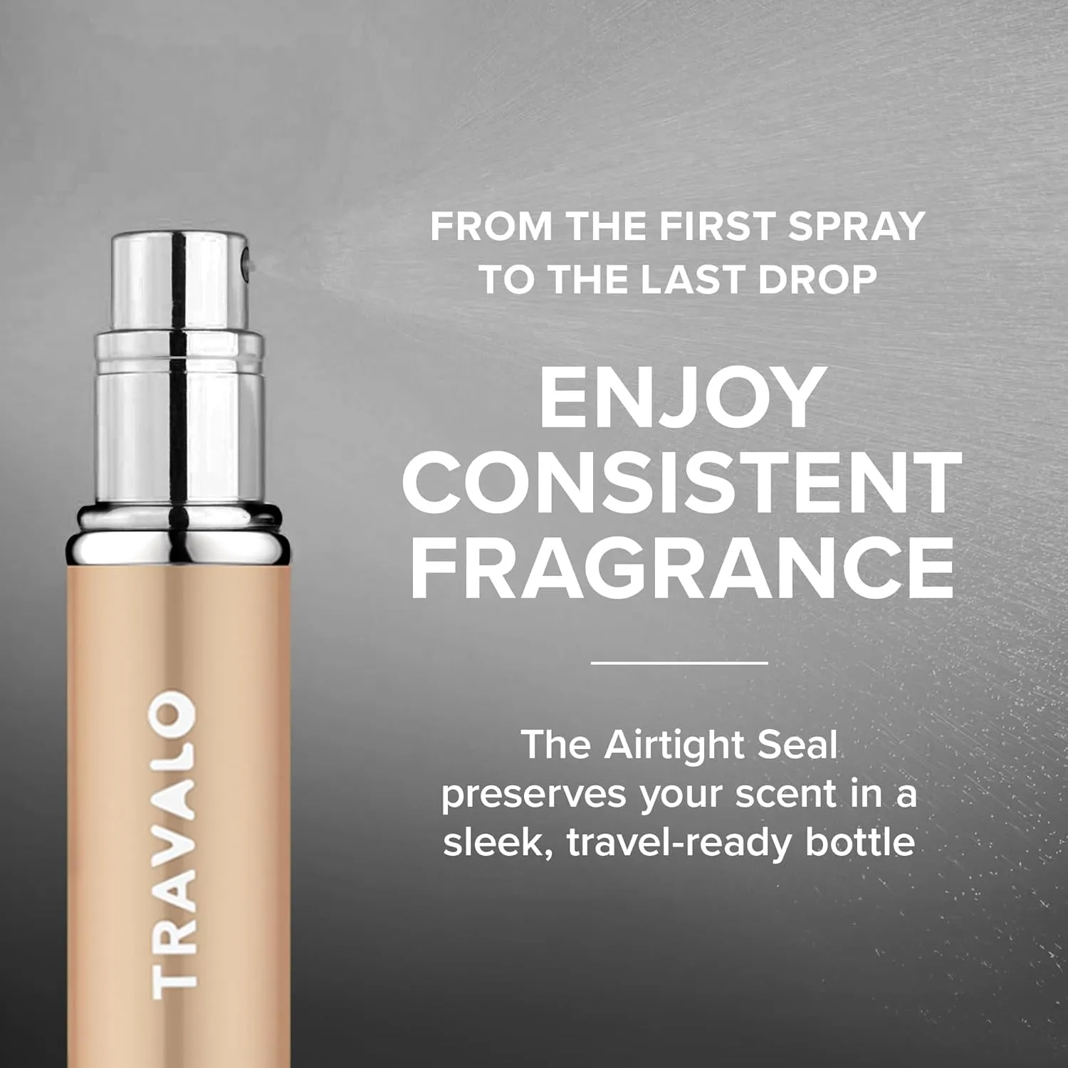 Travalo Classic HD Perfume Atomizer - Genie-S TSA Approved Travel Perfume Bottle Refillable - Reusable Airtight Easy-Fill Mini Pump Sprayer - Lightweight Elegant Design w/Volume Window - Gold 0.17oz