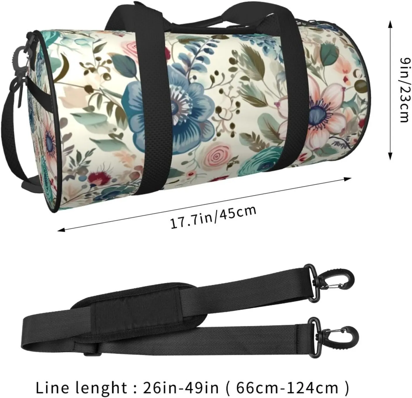 Travel Bag For Women,Modern Bohemia Flower Print Personal Item Duffle Bags,Weekend Travel Duffel Tote Bag,Travel Sport Gym Bag For Men,Airplane Travel Essentials For Flying