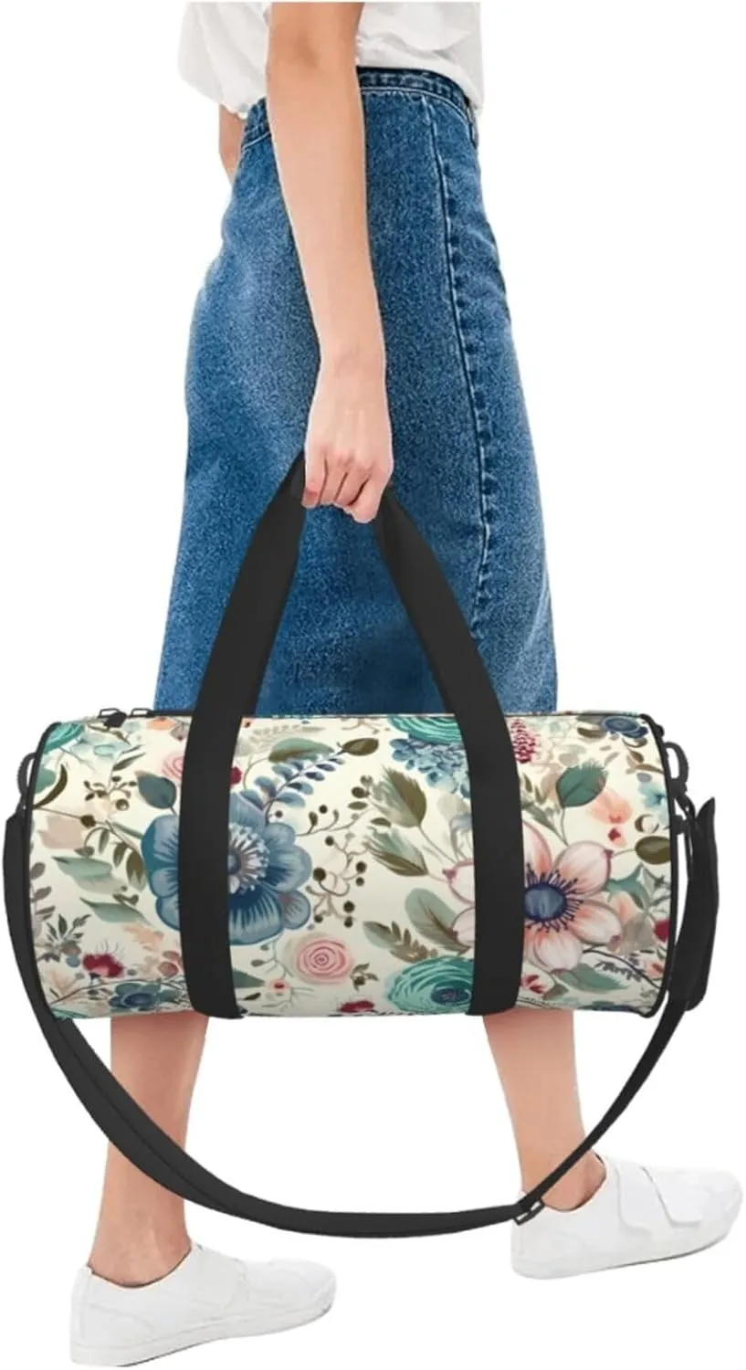 Travel Bag For Women,Modern Bohemia Flower Print Personal Item Duffle Bags,Weekend Travel Duffel Tote Bag,Travel Sport Gym Bag For Men,Airplane Travel Essentials For Flying