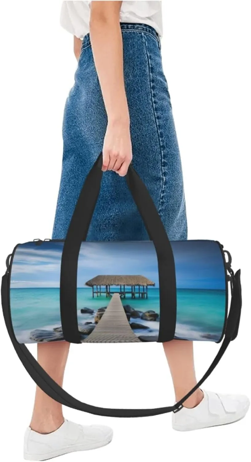 Travel Bag For Women,Modern Seascape Picture Print Personal Item Duffle Bags,Weekend Travel Duffel Tote Bag,Travel Sport Gym Bag For Men,Airplane Travel Essentials For Flying