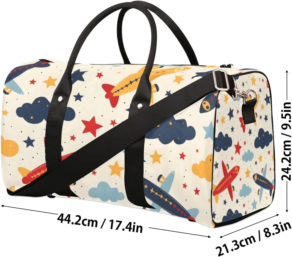 Travel Duffle Bag Cute Airplanes Gym Bags for Men Women Travel Duffel Bags with Adjustable Shoulder Strap Carry On Weekender Bag