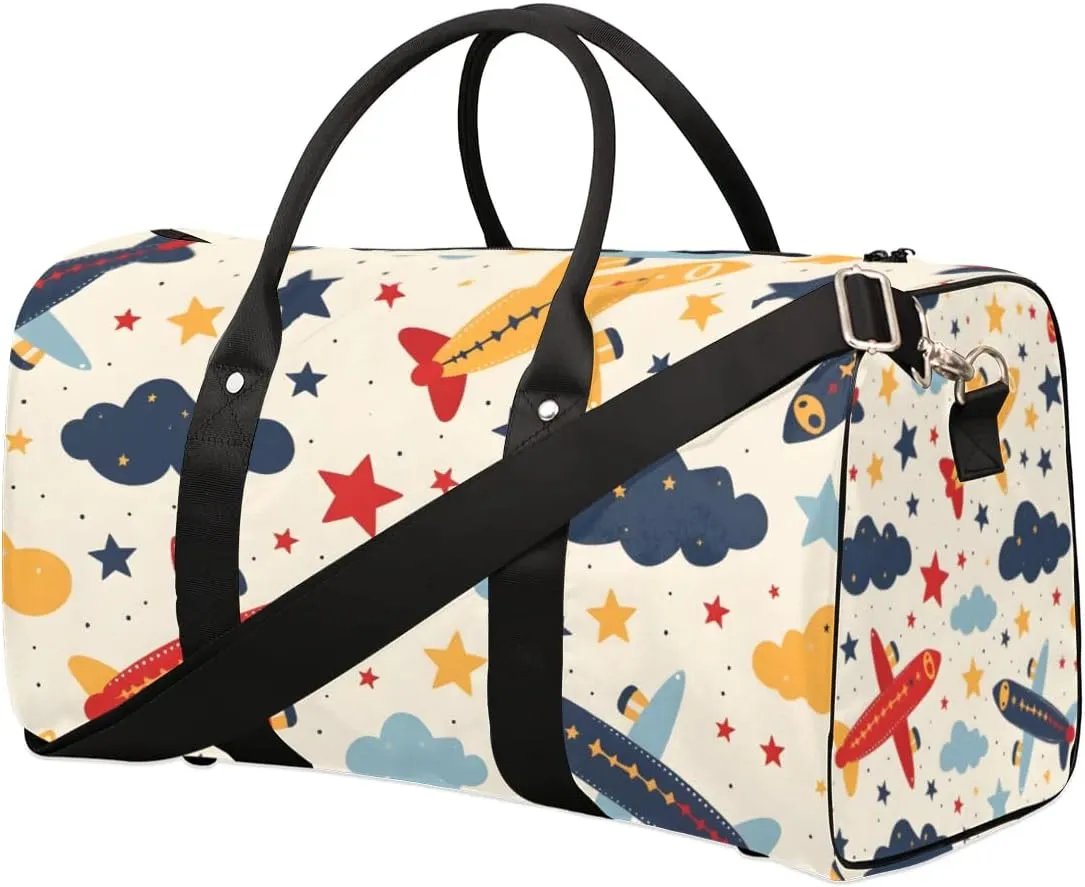 Travel Duffle Bag Cute Airplanes Gym Bags for Men Women Travel Duffel Bags with Adjustable Shoulder Strap Carry On Weekender Bag