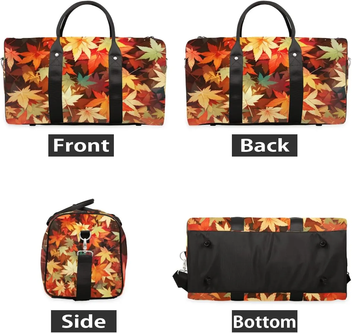 Travel Duffle Bag Falling Maple Leaf Gym Bags for Men Women Travel Duffel Bags with Adjustable Shoulder Strap Carry On Weekender Bag