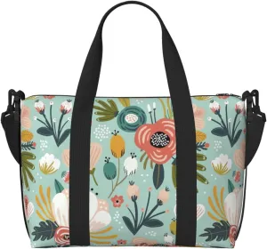 Travel Duffle Bag Weekender Bag Carry On Tote Bag Sport Gym Bag for Women Men Colorful Flora Print