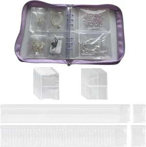 Travel Jewelry Organiser with PVC Bags Transparents Storage Book Pockets for Necklaces Earrings Rings and Bracelets