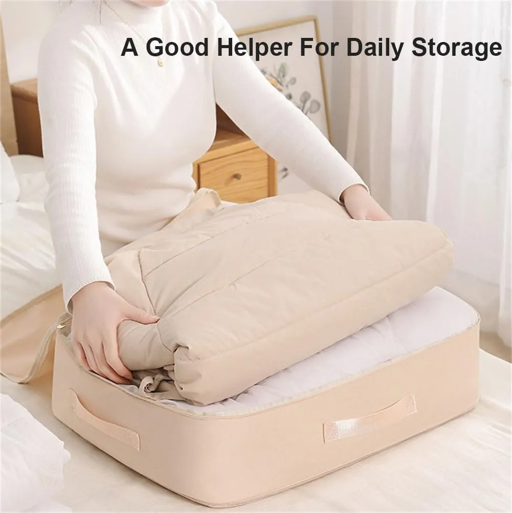 Ultra Space Saving Self Compression Organizer, Blanket Storage Bags, Comforter Storage for Organizing Bedroom, Closet, Clothing, Comforter (Khika, X-Large (for quilts))