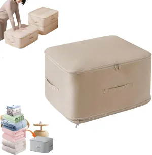 Ultra Space Saving Self Compression Organizer, Blanket Storage Bags, Comforter Storage for Organizing Bedroom, Closet, Clothing, Comforter (Khika, X-Large (for quilts))
