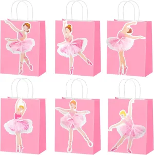umoni Ballerina Favor Bags 12PCS Ballet Dance Treat Bags Ballerina Birthday Party Supplies Ballet Theme Goodie Bags for Dancing Tutu Theme Baby Shower Decor
