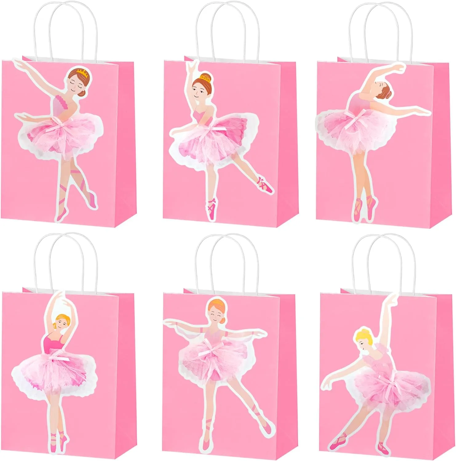 umoni Ballerina Favor Bags 12PCS Ballet Dance Treat Bags Ballerina Birthday Party Supplies Ballet Theme Goodie Bags for Dancing Tutu Theme Baby Shower Decor