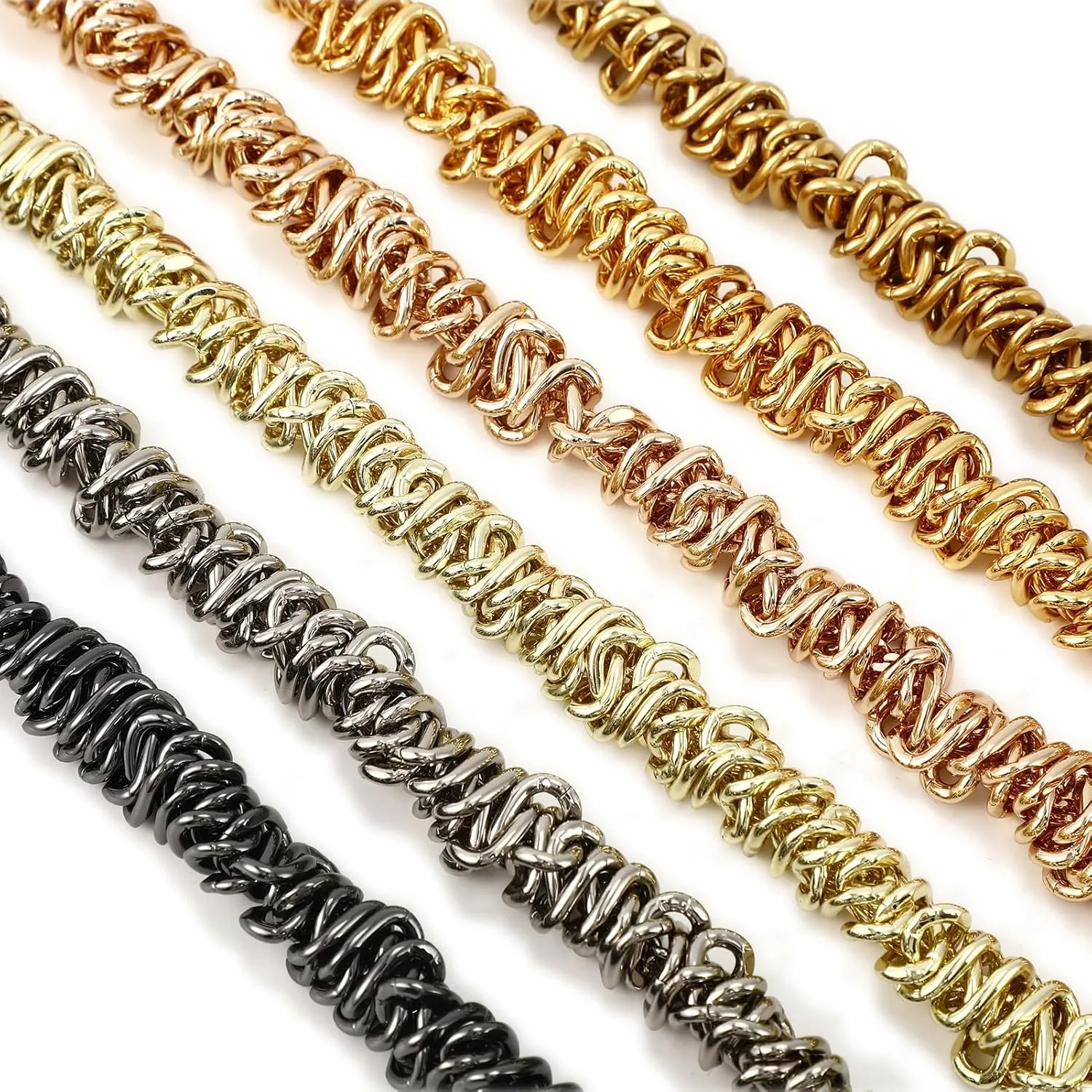 Unique Metal Bag Chains Purse Handles Shoulder Strap Replacement Accessories Charms for Handbags(Yellow Gold 23 Inch)