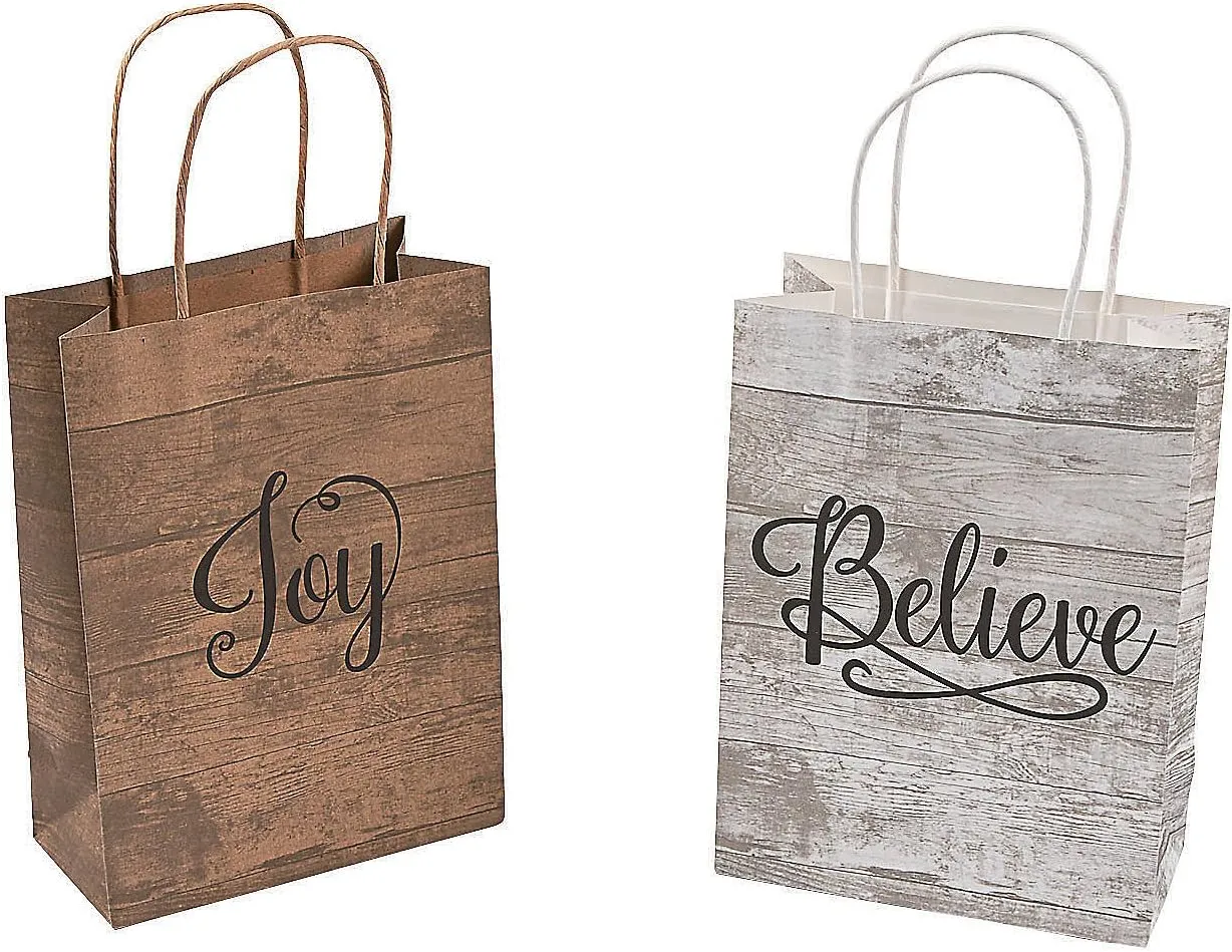 Vibrant Medium Religious Kraft Paper Gift Bags (6.5" x 3.25") 12 Count - Perfect For Faith-Inspired Events & Celebrations