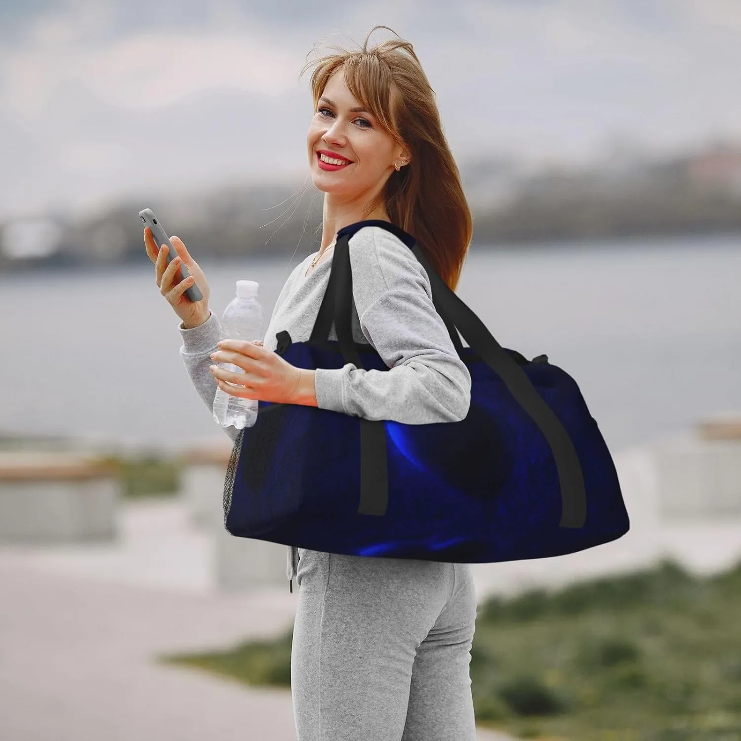 Violet Heart Travel Duffel Bag Large Foldable Waterproof Overnight Bag For Beach Swim Bags Pool Sports Gym