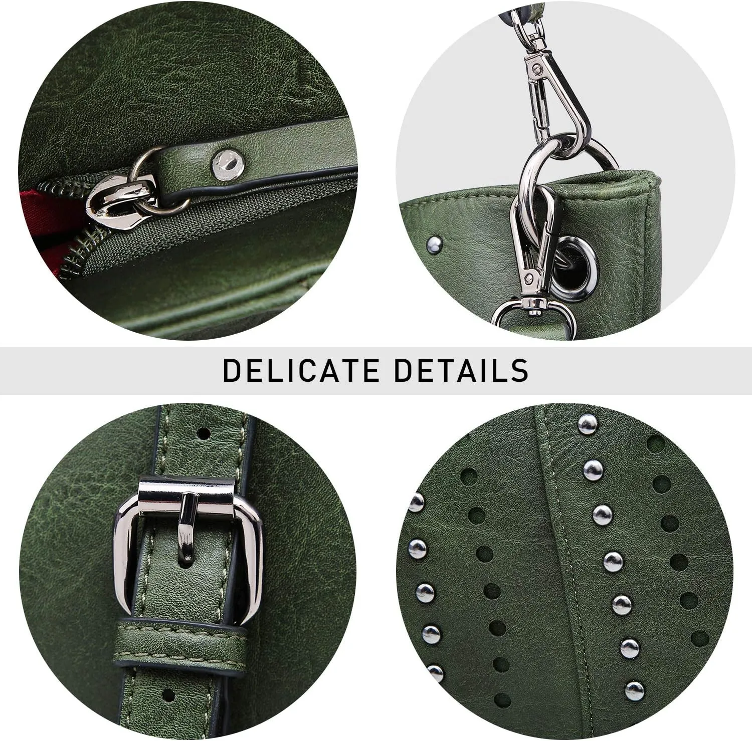 VONMAY Purses for Women Vegan Leather Handbags Large Ladies Studs Hobo Bags Tote Purse Bucket Shoulder Bag