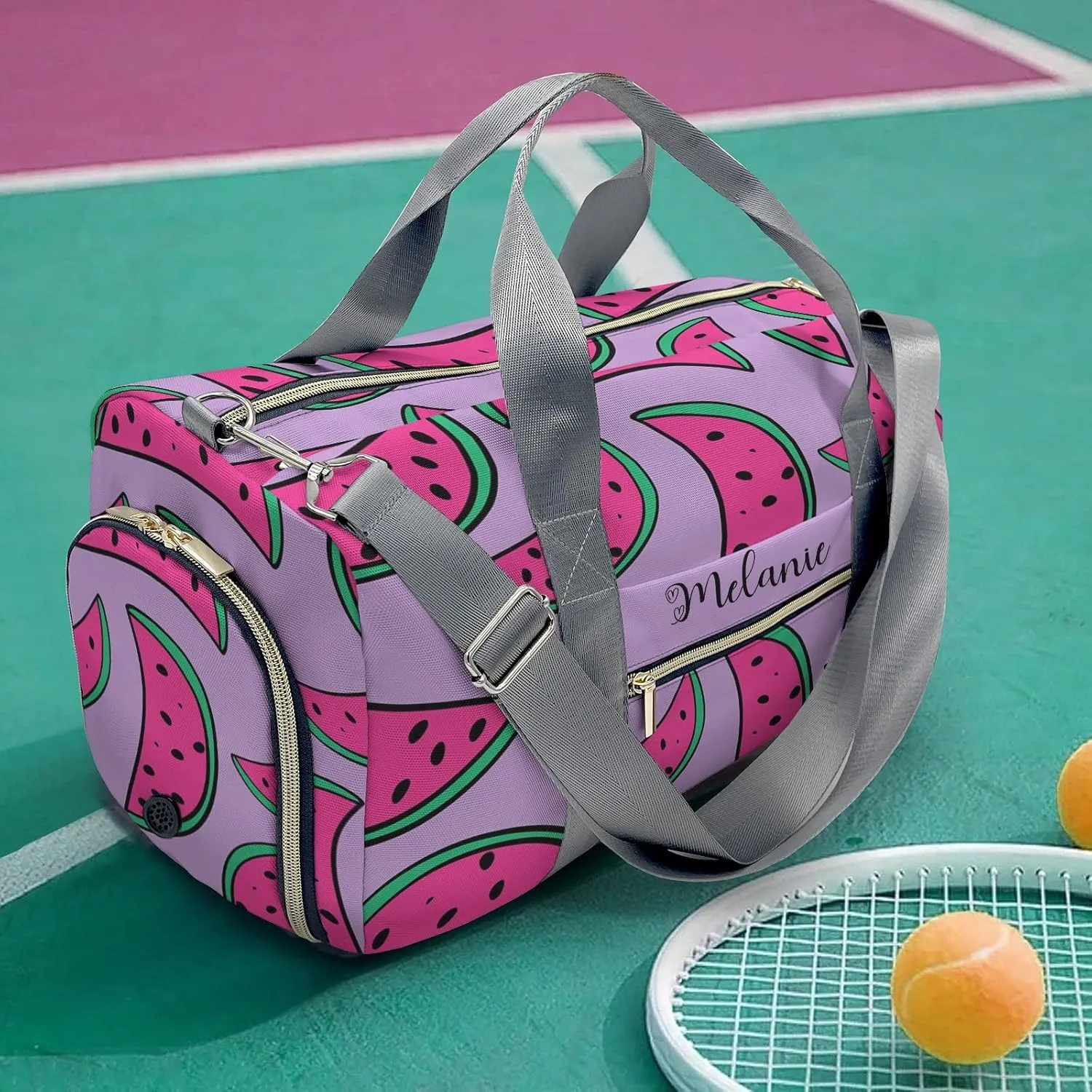 Watermelon Personalized Travel Duffel Bag Custom Waterproof Overnight Bag for Gym Sport Swim Bags Travel Assistant