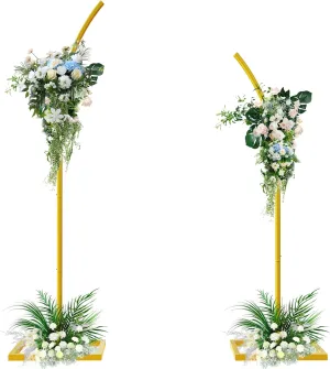 Wedding Arches for Ceremony, Set of 2 Arch Backdrop Stand Flower Arch Backdrop Stand Metal Wedding Arch for Parties Baby Shower W edding Decoration(8Ft&6.8Ft)