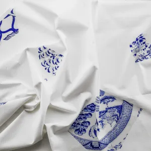 White & Blue Plate fragment Fabric