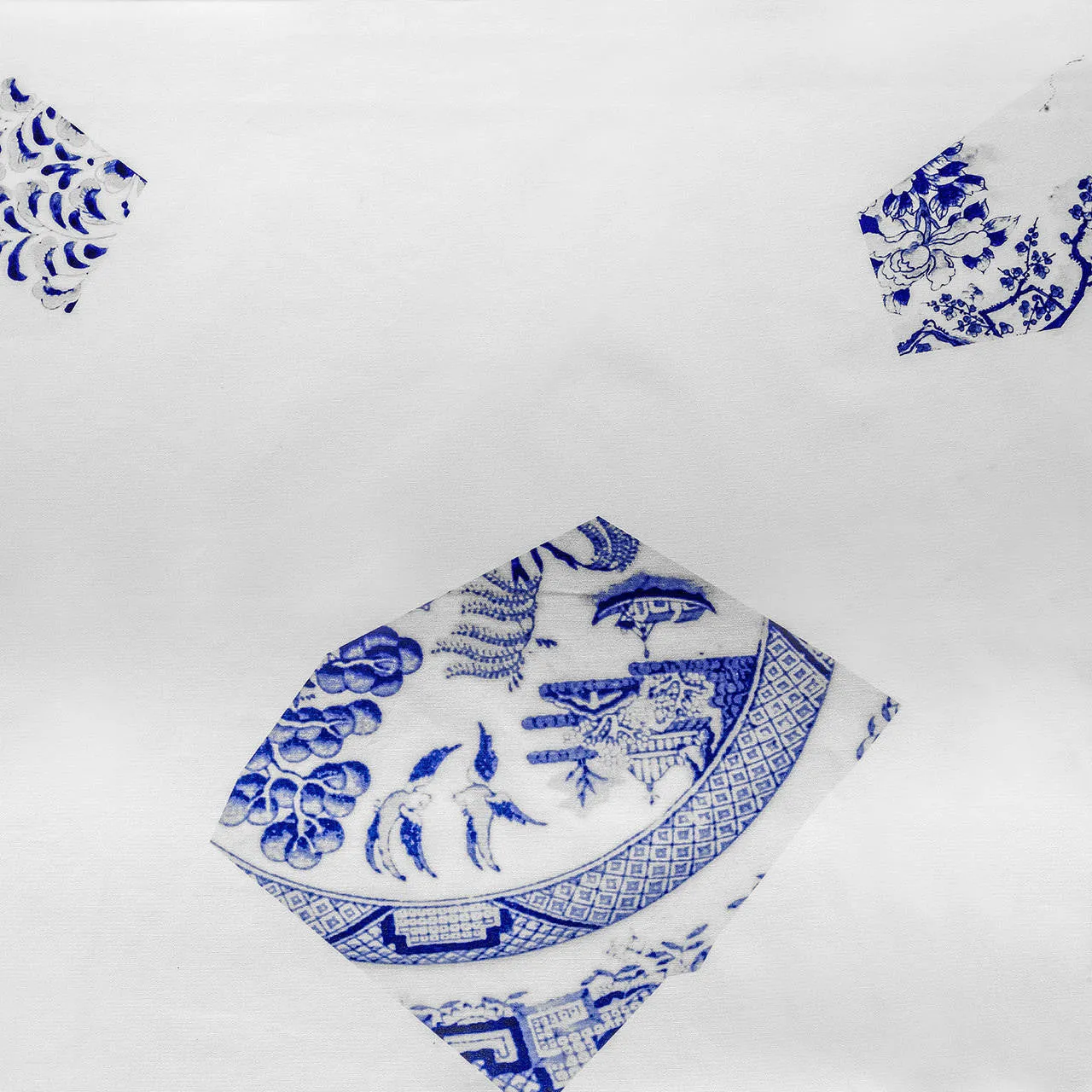 White & Blue Plate fragment Fabric