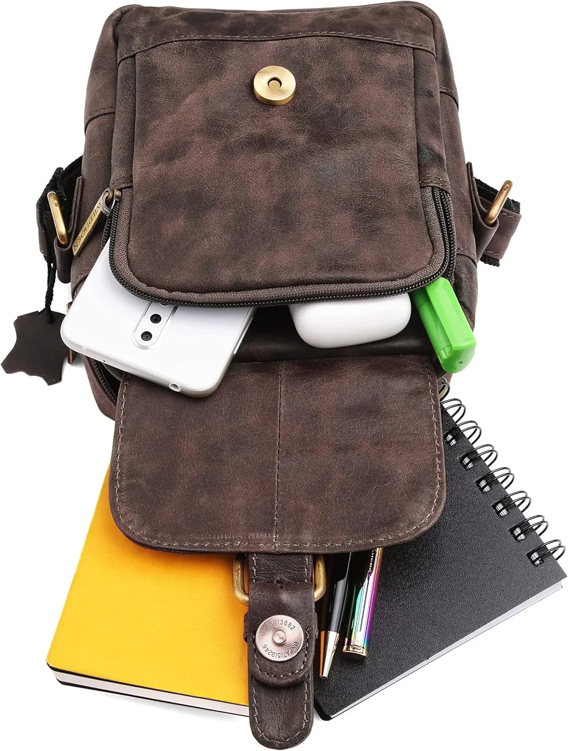 WILDHORN® Original Leather 9 inch Sling Bag for Men I Multipurpose Crossbody Bag I DIMENSION: L- 8 inch H- 9 inch W- 3 inch