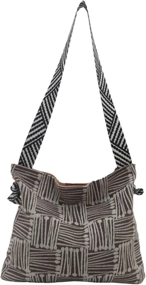 Women Large Shoulder Bag Geometric Print Canvas Crossbody Purse Casual Tote Bag for Daily Office Travel