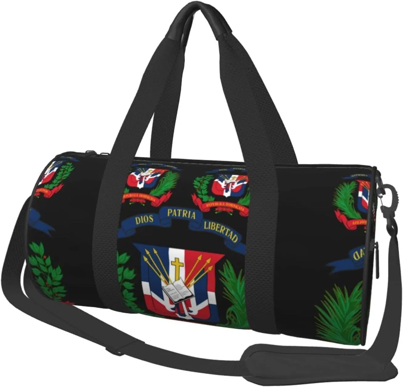 Women Men Coat of Arms of The Dominican Republic Round Duffel Weekender Bag Travel Bag
