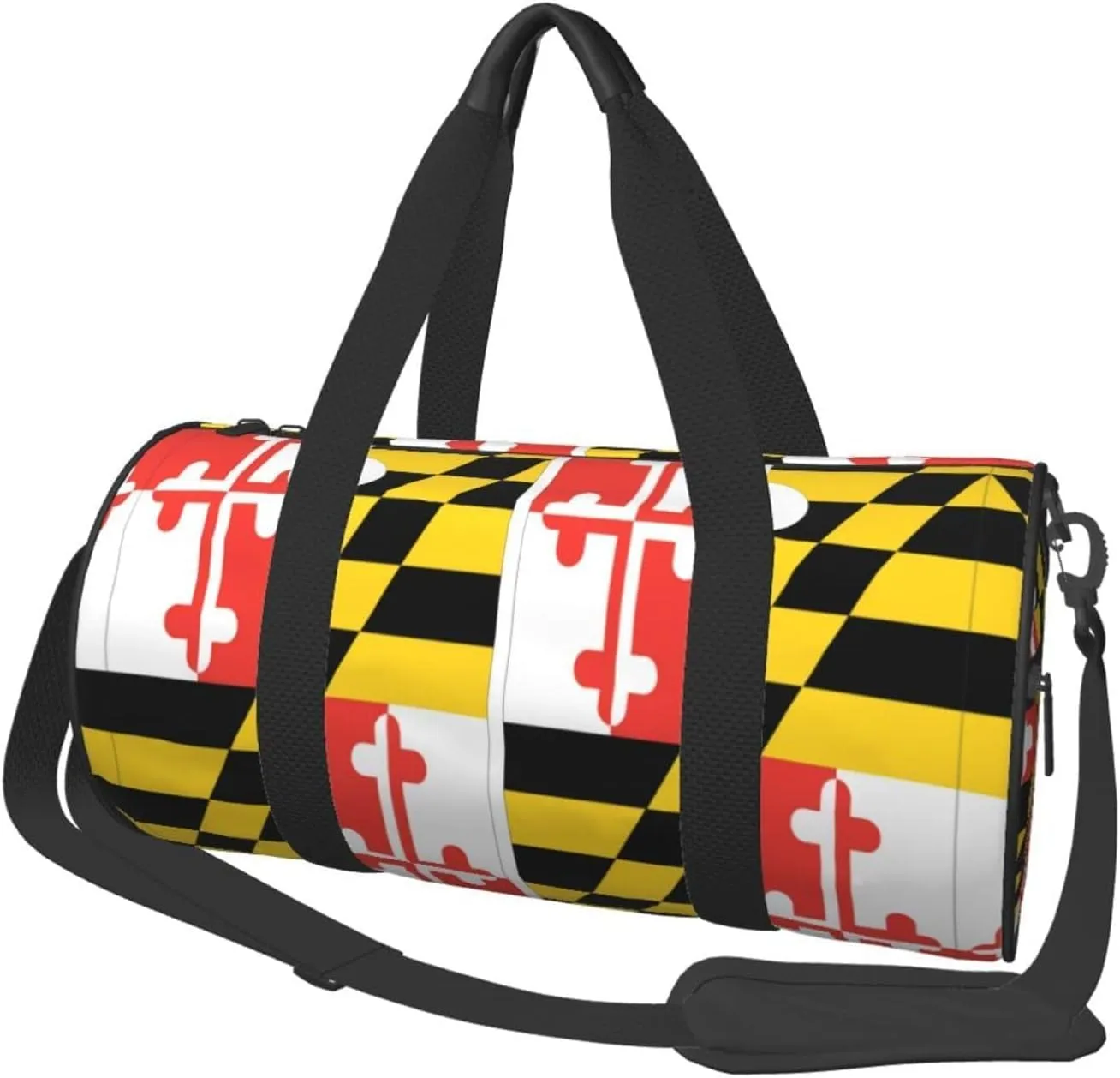 Women Men Maryland Flag Round Duffel Weekender Bag Travel Bag