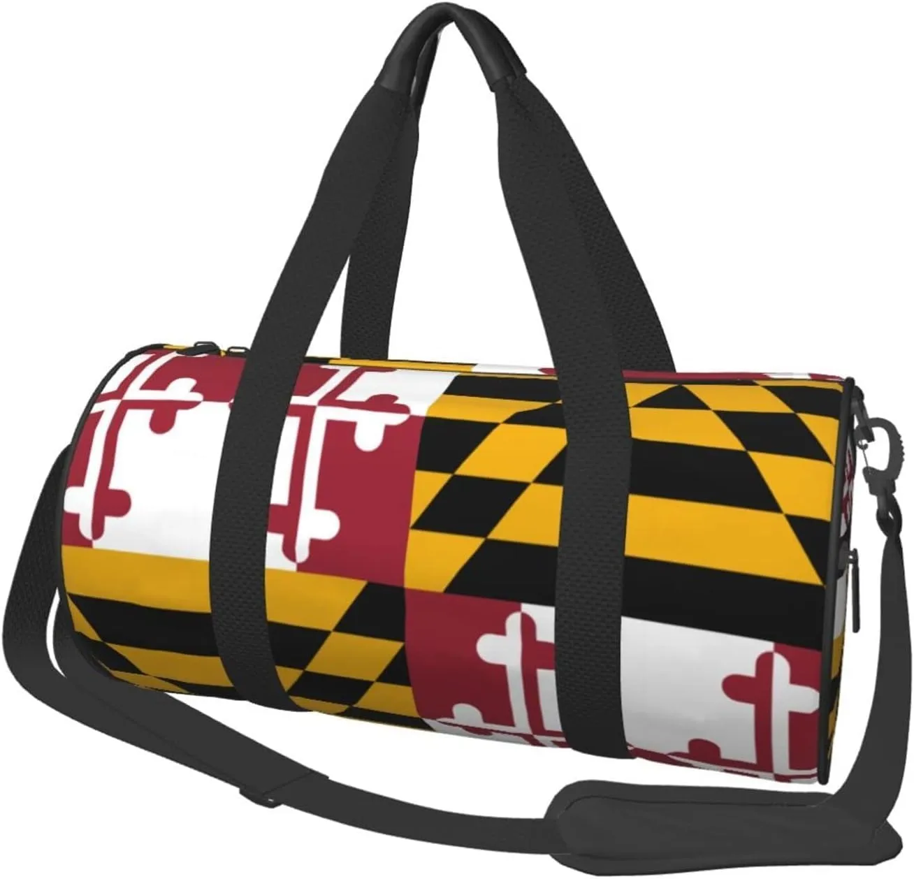 Women Men Maryland Flag Round Duffel Weekender Bag Travel Bag