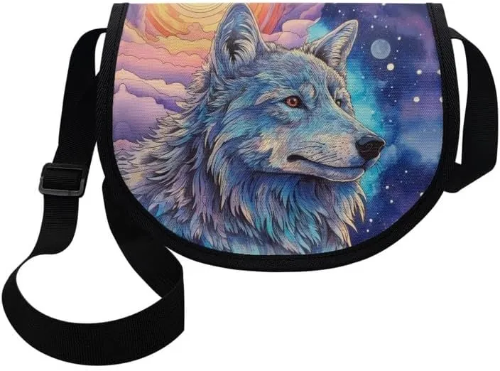 Women Small Tote Bag Van Gogh Starry Night Modern Abstract Aesthetic Colorful Casual Satchel Pack Semi Circle Bag