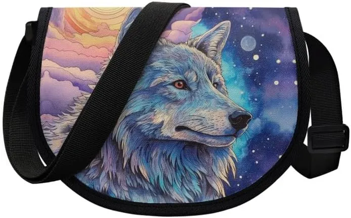 Women Small Tote Bag Van Gogh Starry Night Modern Abstract Aesthetic Colorful Casual Satchel Pack Semi Circle Bag