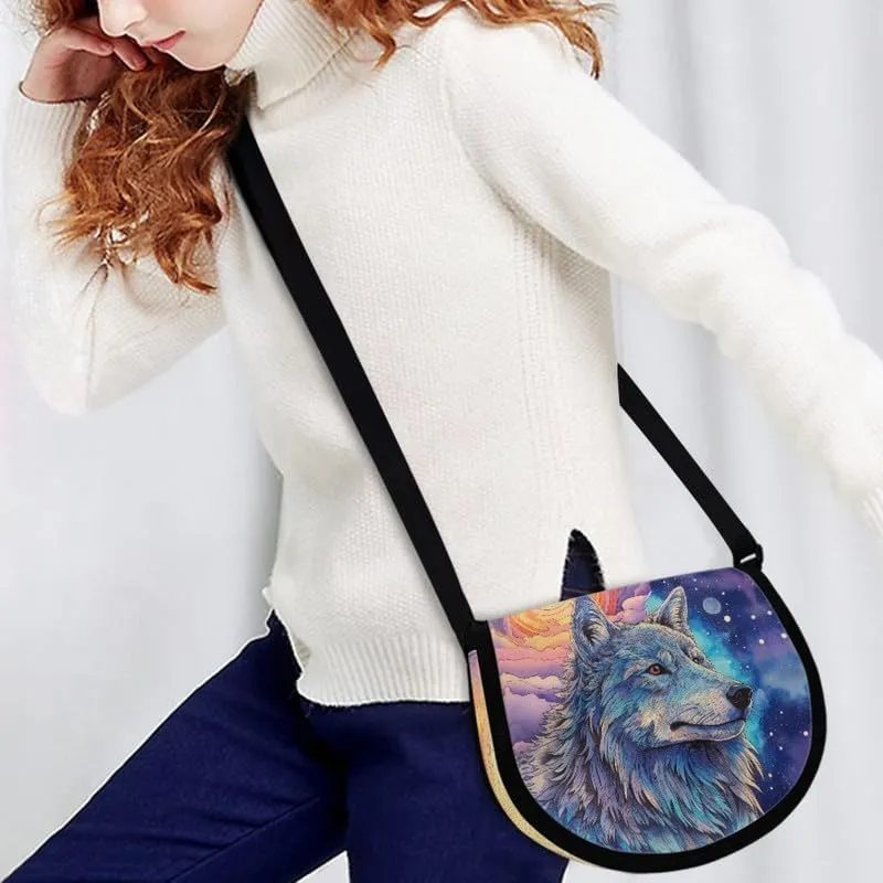 Women Small Tote Bag Van Gogh Starry Night Modern Abstract Aesthetic Colorful Casual Satchel Pack Semi Circle Bag