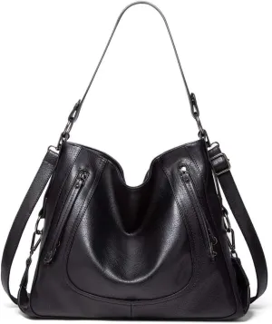 Women Tote Bag Handbags PU Leather Fashion Hobo Shoulder Bags with Adjustable Shoulder Strap