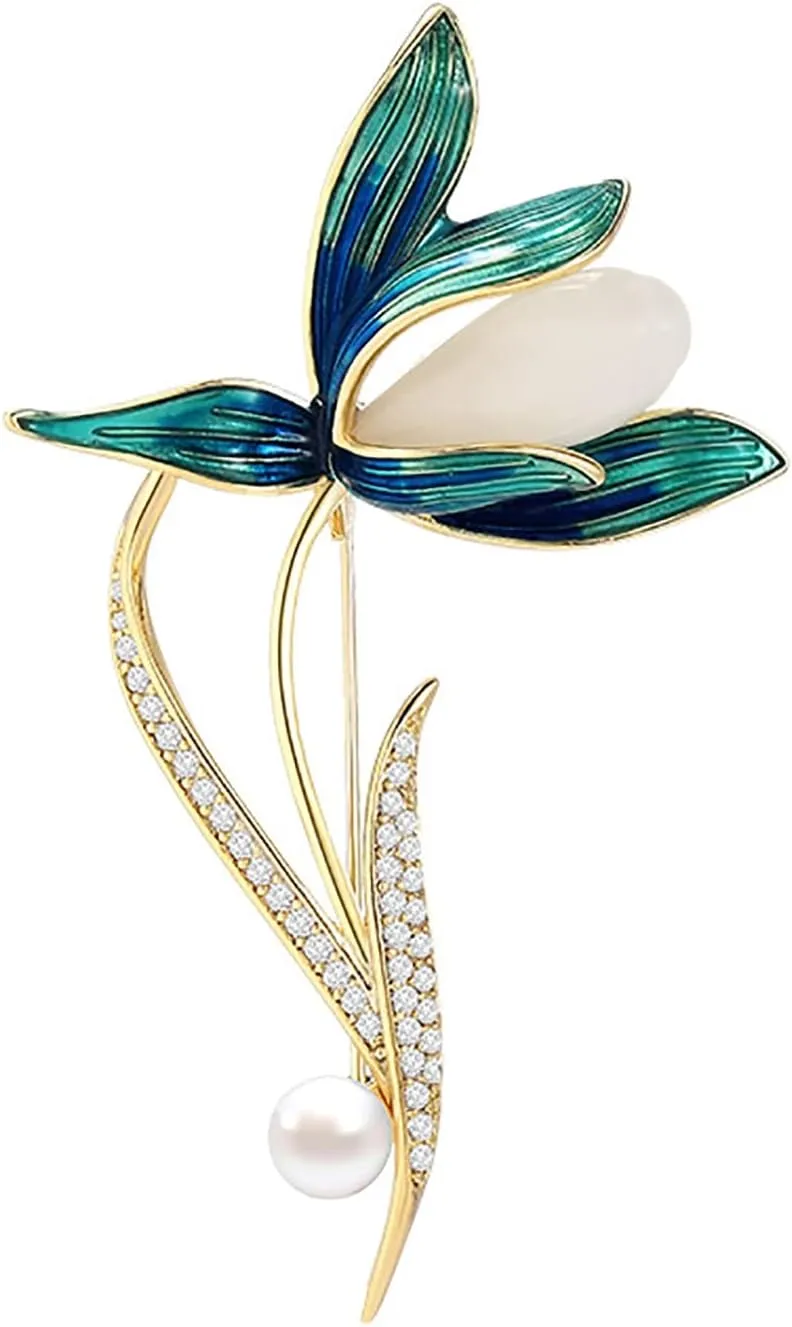 Women's Brooch Brooch Pearl Magnolia Costume Elegant Pins for Wedding Banquet