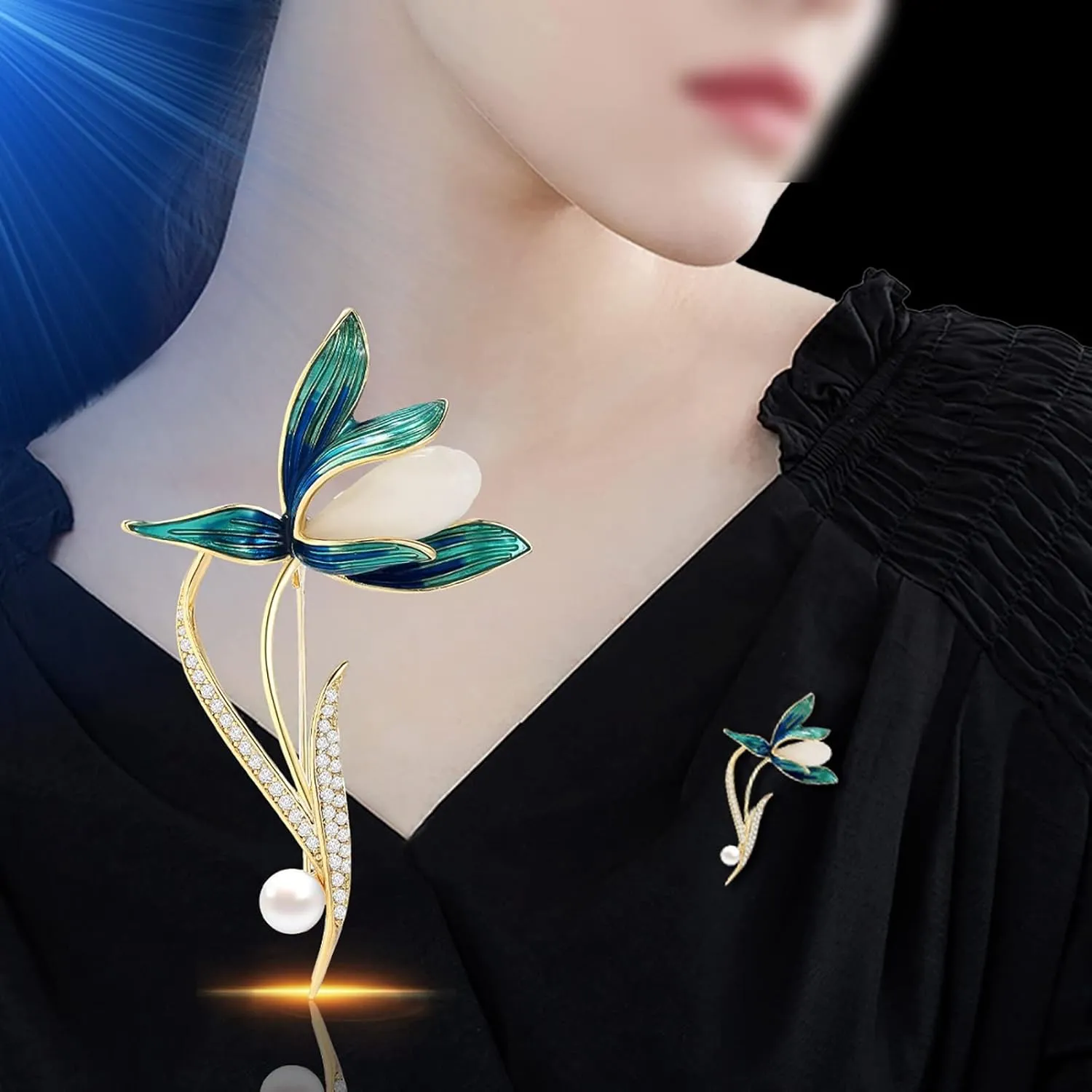 Women's Brooch Brooch Pearl Magnolia Costume Elegant Pins for Wedding Banquet
